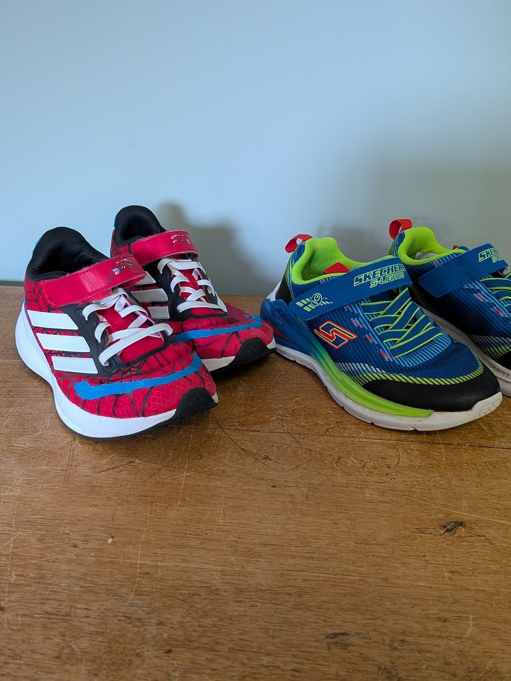 Adidas Kids Red Athletic Sneakers - Hook & Loop Closure